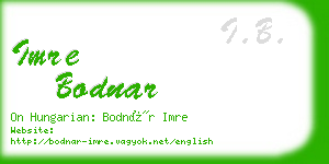 imre bodnar business card